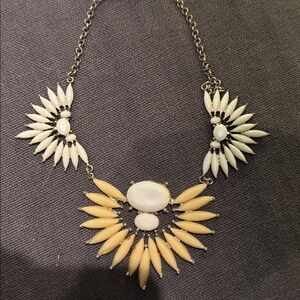 Yellow and White Statement Necklace